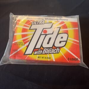 Tide Ultra with Bleach Laundry Detergent Powder Original scent 9.9 Oz Sample New